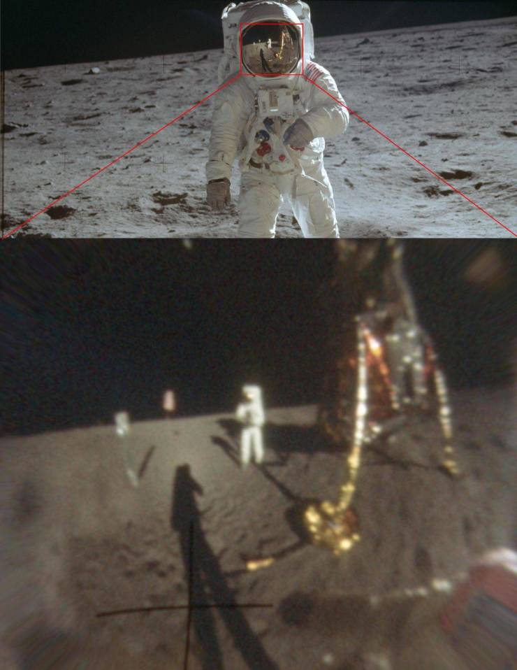 clearest photo of neil armstrong on moon