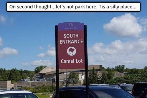 road - On second thought...let's not park here. Tis a silly place... South Entrance Camel Lot