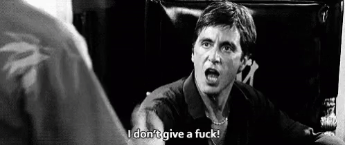 scarface quote header - I don't give a fuck!