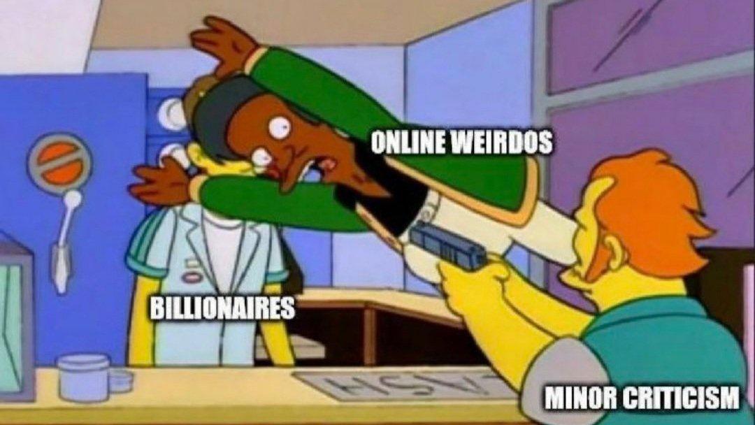 funny random pics - apu taking a bullet - Online Weirdos Billionaires Minor Criticism