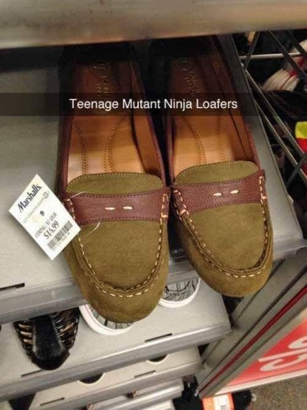 funny random pics - faces everyday objects - Teenage Mutant Ninja Loafers Marshall $15.99