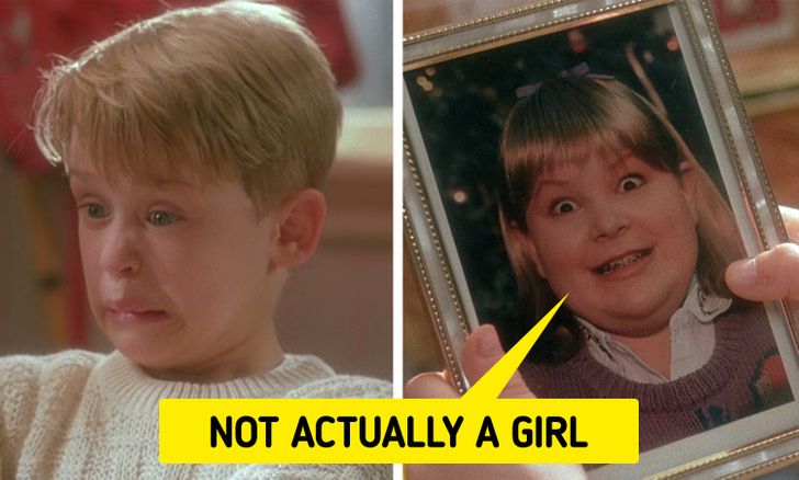 At one point in Home Alone, Kevin finds a photo of his older brother’s girlfriend and reacts with sincere disgust. Director Chris Columbus didn’t want to use a real actress so as not to offend anyone and decided to have a boy dressed up as a girl instead. They ended up using the film’s art director’s son as a stand-in, which slipped by countless fans of Home Alone.