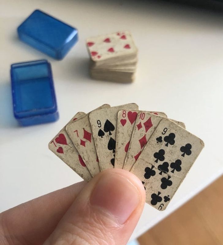 “My mom just gave me these old playing cards!”