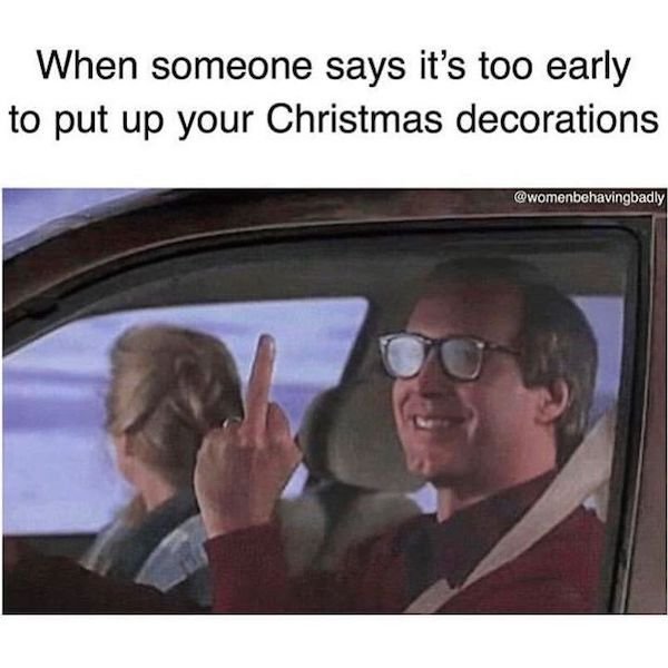 driving to work gif - When someone says it's too early to put up your Christmas decorations