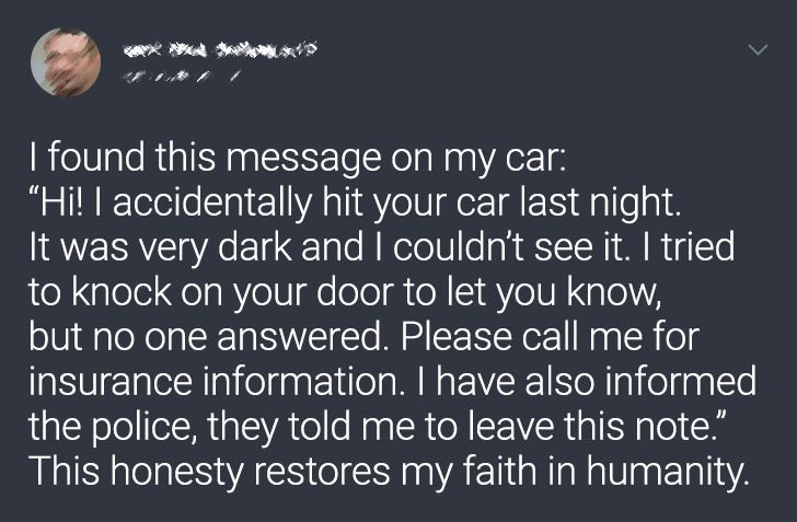 dom and sub memes - I found this message on my car "Hi! I accidentally hit your car last night. It was very dark and I couldn't see it. I tried to knock on your door to let you know, but no one answered. Please call me for insurance information. I have al