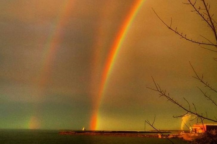 Spotted a super rare triple rainbow.