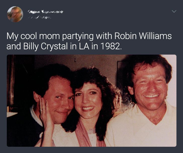 david bowie greece - My cool mom partying with Robin Williams and Billy Crystal in La in 1982.