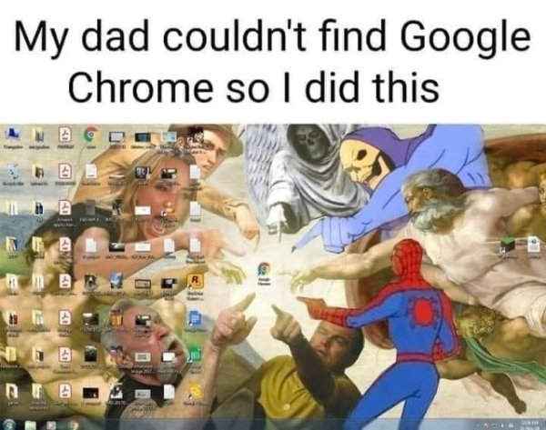 sistine chapel - My dad couldn't find Google Chrome so I did this G Lo Bb