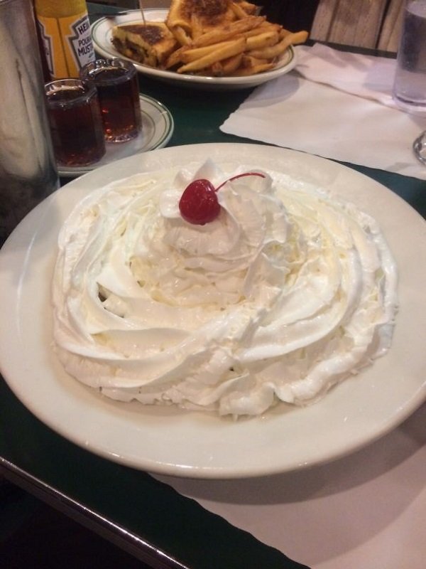“I told the waitress they can’t put enough whipped cream on my waffles.”