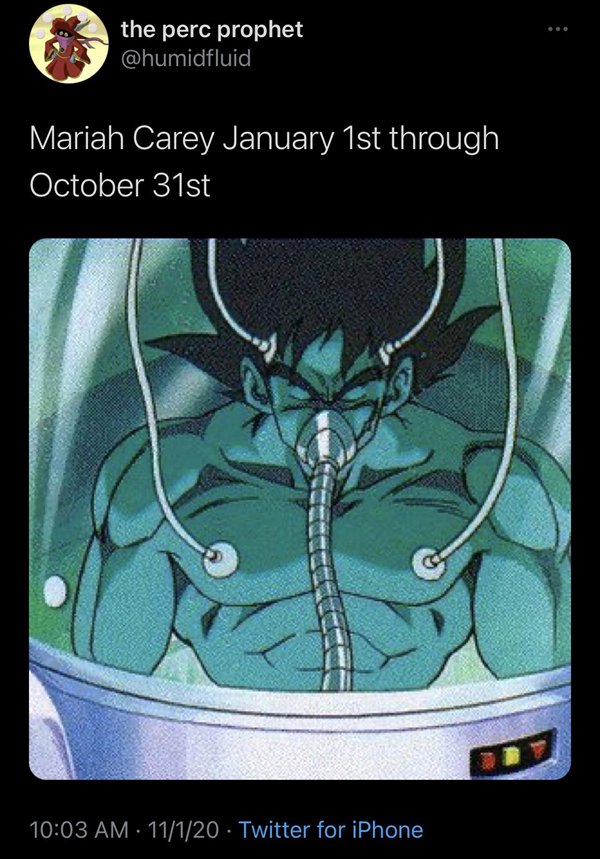 dragon ball recovery - the perc prophet Mariah Carey January 1st through October 31st 11120 Twitter for iPhone