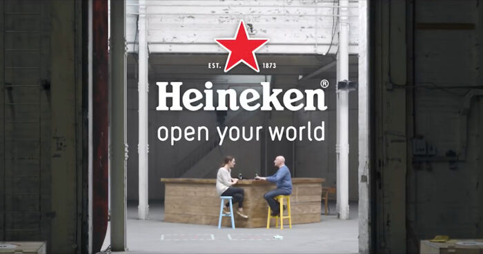 Idea: In a small scale social experiment by Heineken, as part of their ad campaign, 3 pairs of complete strangers with (secretly) wildly-differing views went to a warehouse. There, they built various constructions in pairs and asked each other questions that were prepared in advance by the event organizers. In the end, everyone finds out that their partner had completely opposite beliefs than their own. Everyone then decides if they want to talk to their partner over a bottle of beer.

Result: Among the 3 pairs of participants there was a supporter of the climate change theory and an skeptic; a feminist and a man holding conservative views; and a transgender individual, as well as a man against gender reassignment. In the end, friendship and curiosity prevailed, as every single person decided to drink a beer together, chatted, got to know each other, and deepened their knowledge about the questions they thought they had all figured out.