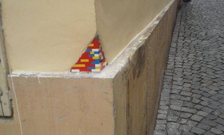 “A brick in this house was replaced with LEGO blocks.”