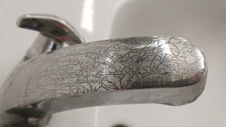 “The corrosion on this water tap looks like a map.”