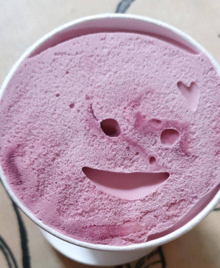 “When I opened my ice cream it had a smiley face and a heart in it.”