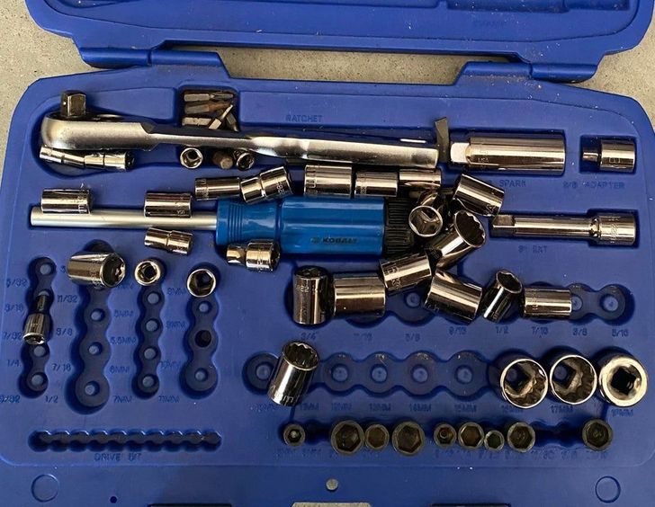 “My socket set after my son used it”