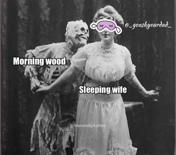 halloween pin up vintage retro - Morning wood Sleeping wife