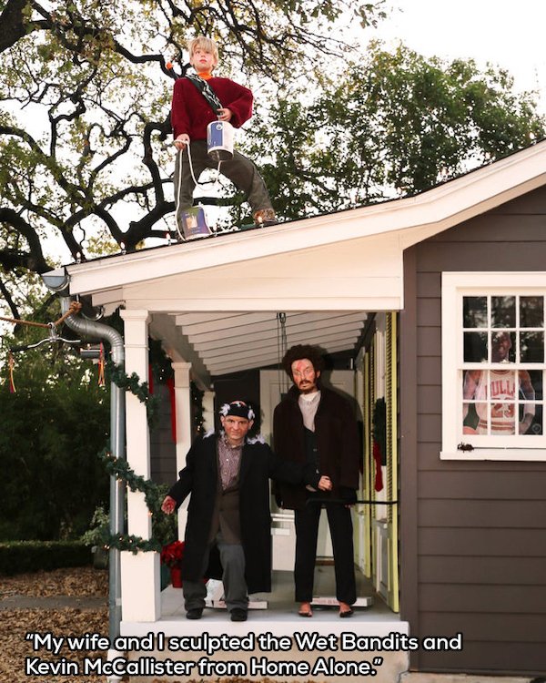 house - My wife and I sculpted the Wet Bandits and Kevin McCallister from Home Alone."