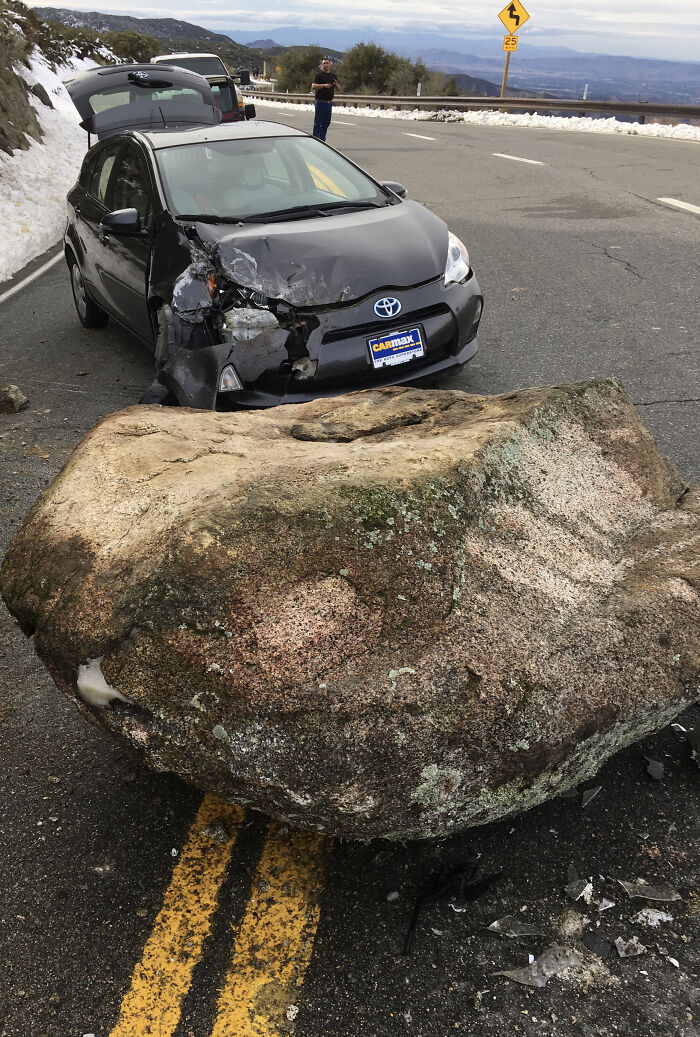 A Boulder Fell On My In-Laws Car In Idyllwild CA