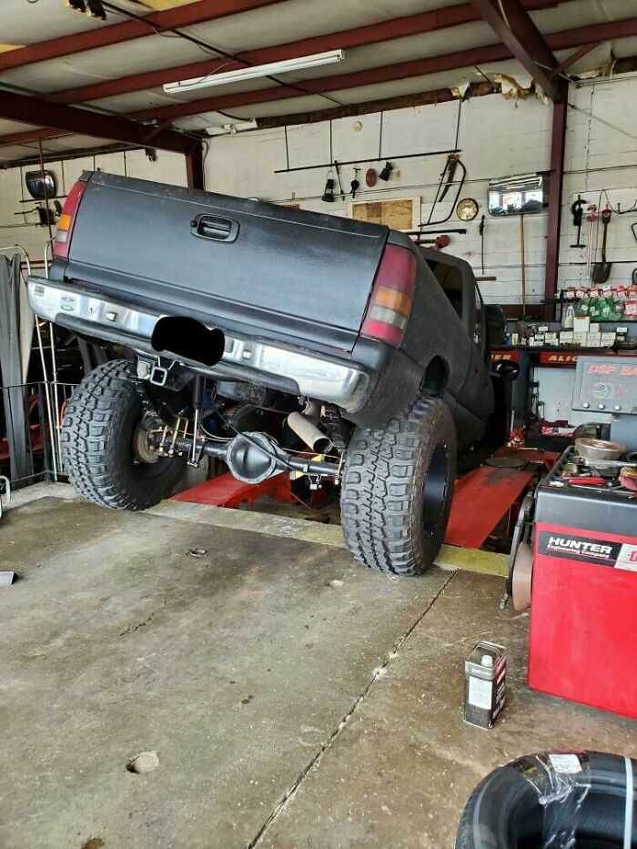 Took My Truck In For An Alignment. I Think They Are Doing It Wrong