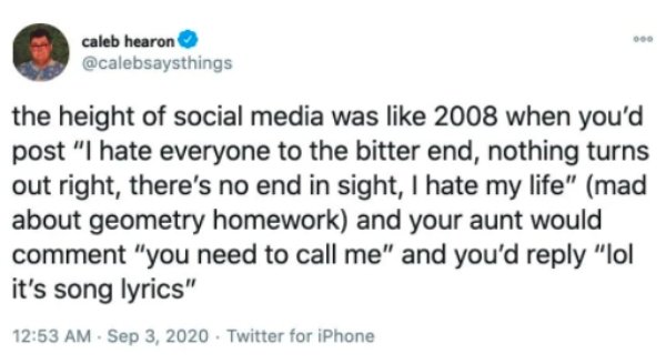 de blasio covid tweet - caleb hearon the height of social media was 2008 when you'd post "I hate everyone to the bitter end, nothing turns out right, there's no end in sight, I hate my life" mad about geometry homework and your aunt would comment "you nee