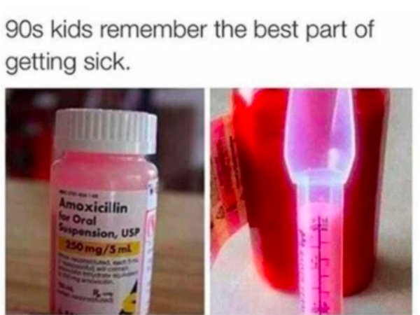 bubble gum medicine - 250 mg5 ml 90s kids remember the best part of getting sick. Amoxicillin spension, Us! 2. for Oral