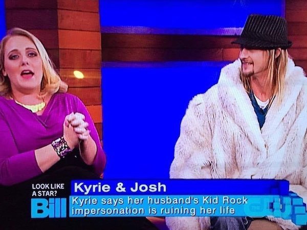 television program - Look Kyrie & Josh A Star Kyrie says her husband's Kid Rock Blu impersonation is ruining her life