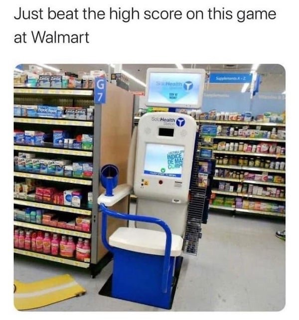 blood pressure machine big - Just beat the high score on this game at Walmart Sep2 G 7 ok So Health Indice De Mae Corp