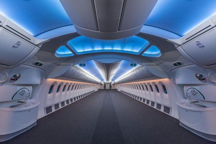 This is what an empty boeing 787 looks like.