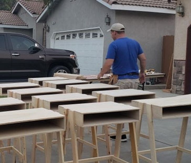 “I made 35 desks for students in my area.”