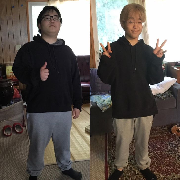 “Same clothes, 2 years later”