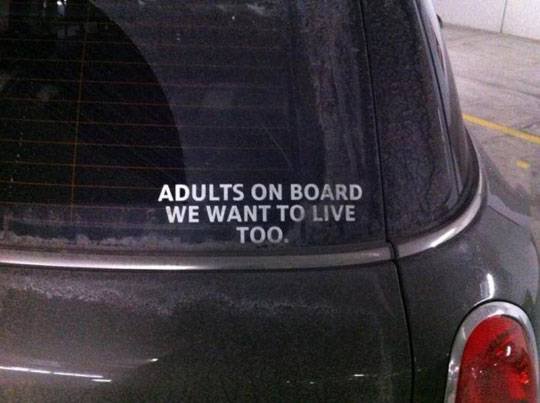 best stickers for your car - Adults On Board We Want To Live Too.