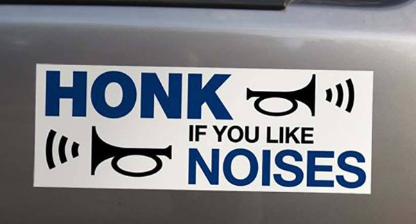 vehicle registration plate - Honk If You O Noises