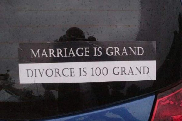 vehicle registration plate - Marriage Is Grand Divorce Is 100 Grand