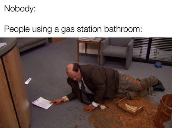 kevins chili - Nobody People using a gas station bathroom