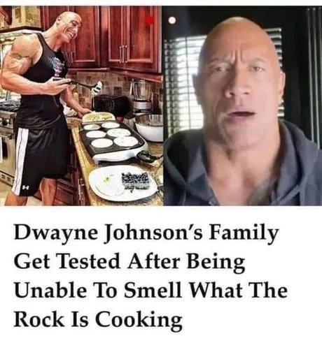 photo caption - Dwayne Johnson's Family Get Tested After Being Unable To Smell What The Rock Is Cooking