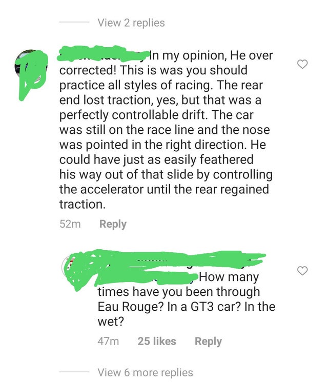 diagram - View 2 replies In my opinion, He over corrected! This is was you should practice all styles of racing. The rear end lost traction, yes, but that was a perfectly controllable drift. The car was still on the race line and the nose was pointed in t