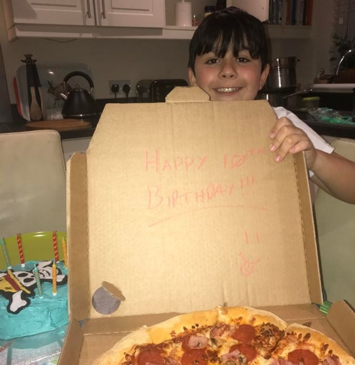 “My parents have been arguing. I baked my brother a cake and ordered a pizza. It made his entire day after feeling sad.”