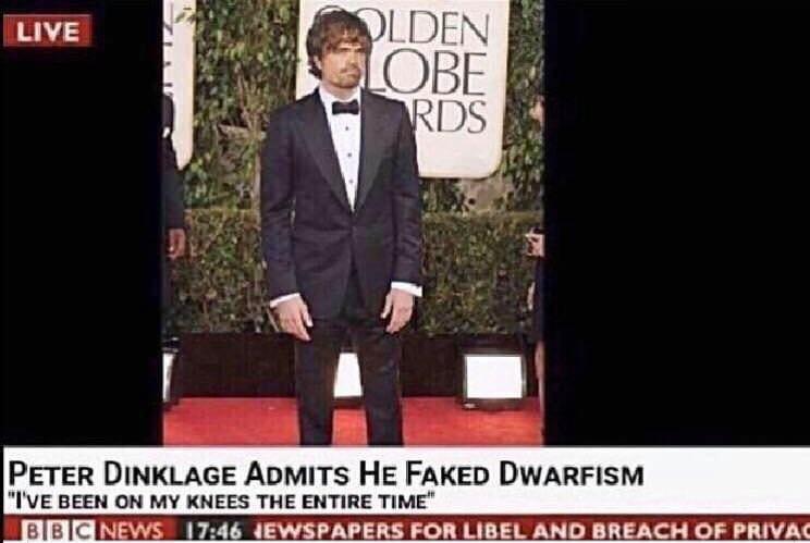 danny devito and peter dinklage - Live Olden Lobe Rds Peter Dinklage Admits He Faked Dwarfism "I'Ve Been On My Knees The Entire Time" Bibic News Ewspapers For Libel And Breach Of Privac