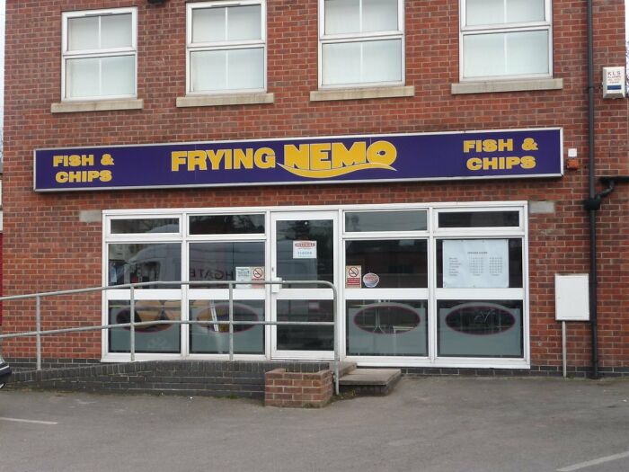 bad restaurant names - Kle Fish & Chips Frying Nemo Fish & Chips Atadh