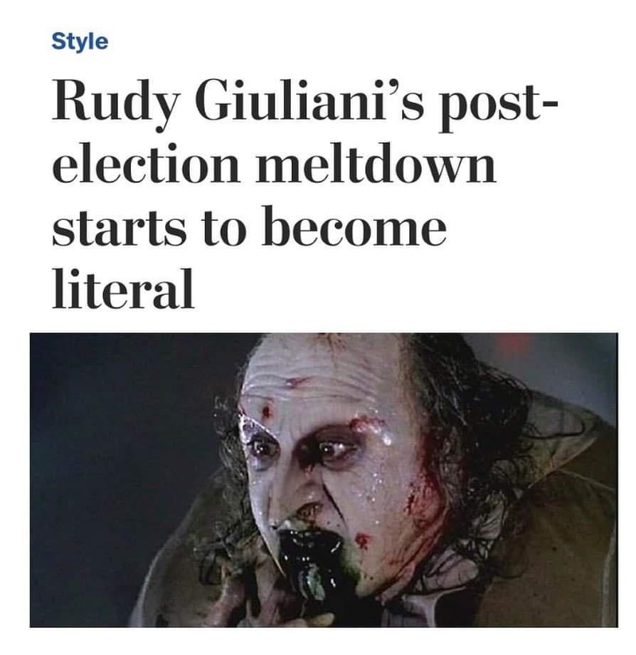 blue cross blue shield association - Style Rudy Giuliani's post election meltdown starts to become literal