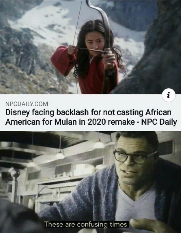 disney facing backlash for not casting african american for mulan - On i Npcdaily.Com Disney facing backlash for not casting African American for Mulan in 2020 remake Npc Daily These are confusing times