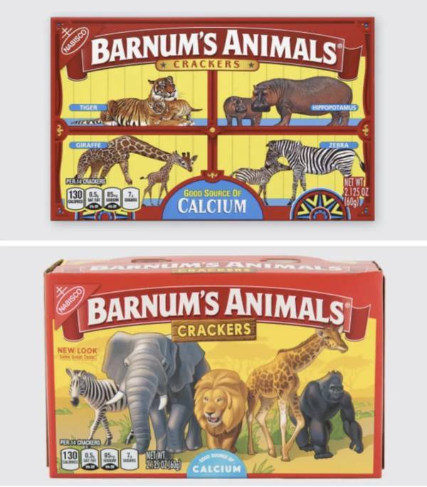 A few years ago, Nabisco redesigned its iconic animal crackers box cover after receiving criticism from PETA.