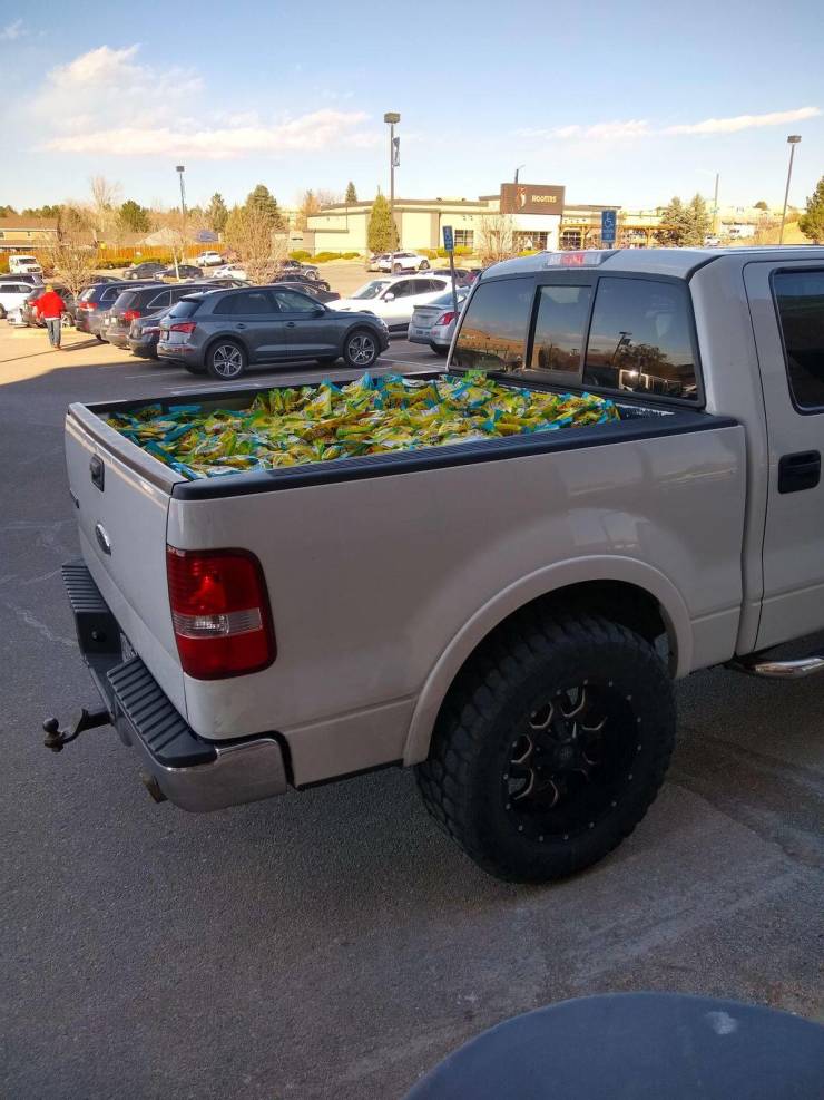 “The sheer amount of Sour Patch Kids in the back of this pickup.”
