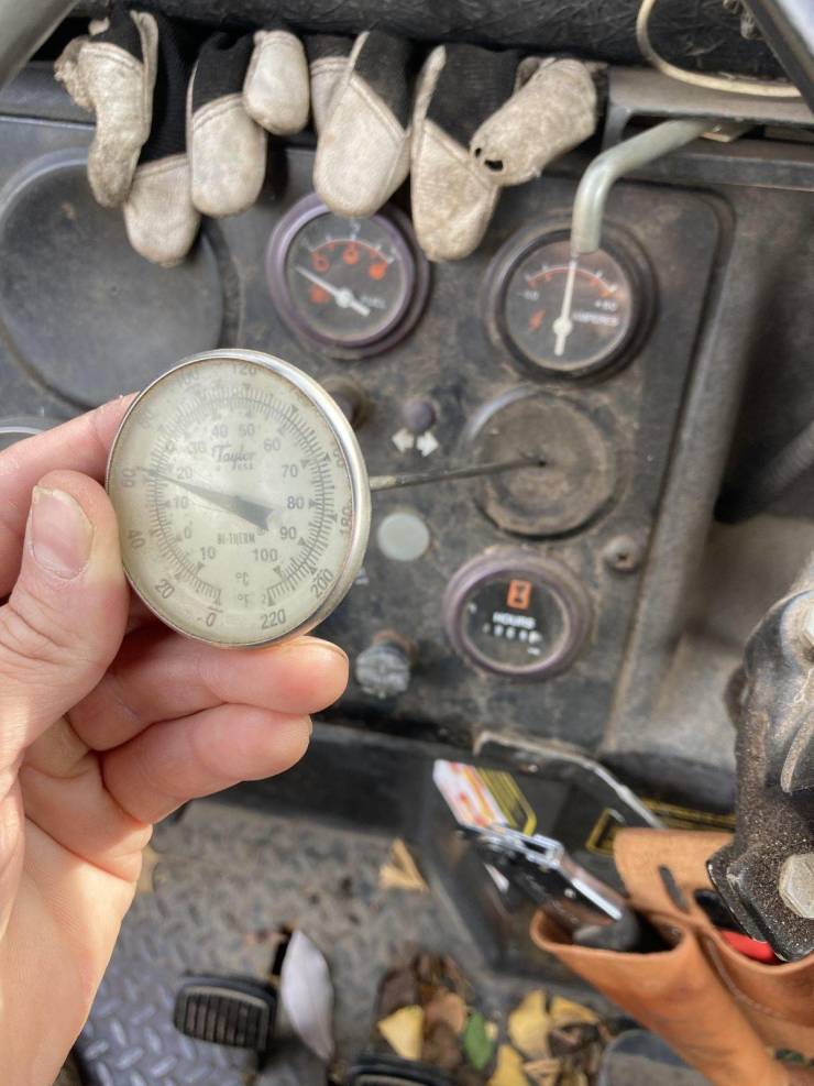 “The thermostat in my old utility vehicle is just a pull out meat thermometer.”