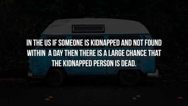 indiana - In The Us If Someone Is Kidnapped And Not Found Within A Day Then There Is A Large Chance That The Kidnapped Person Is Dead.