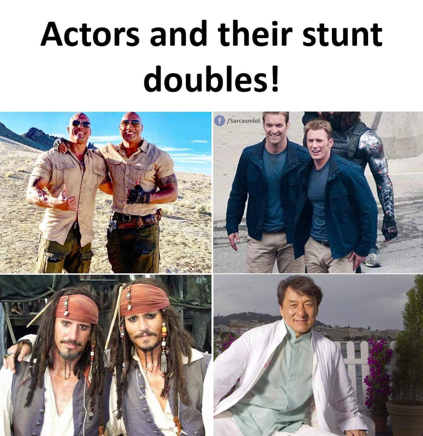 funny random photos - friendship - Actors and their stunt doubles! f Sarcasmlol