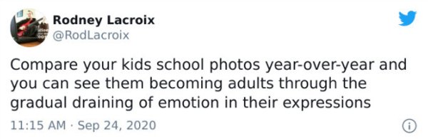 kowalski analysis - Rodney Lacroix Compare your kids school photos yearoveryear and you can see them becoming adults through the gradual draining of emotion in their expressions .