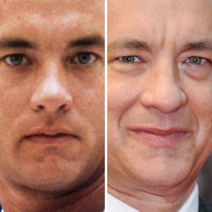 Tom Hanks,
Age 39 vs age 54