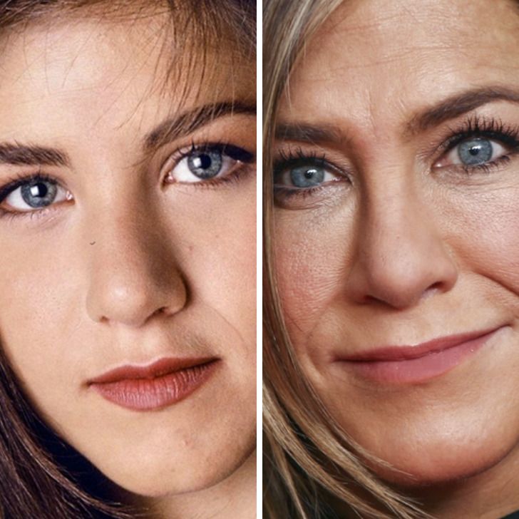 Jennifer Aniston,
Age 21 vs age 50