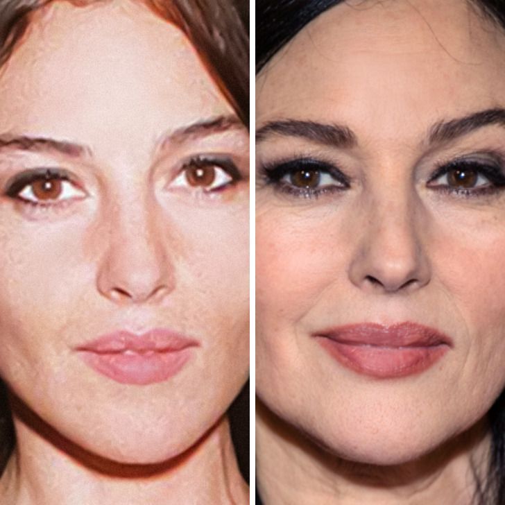 Monica Bellucci,
Age 32 vs age 53